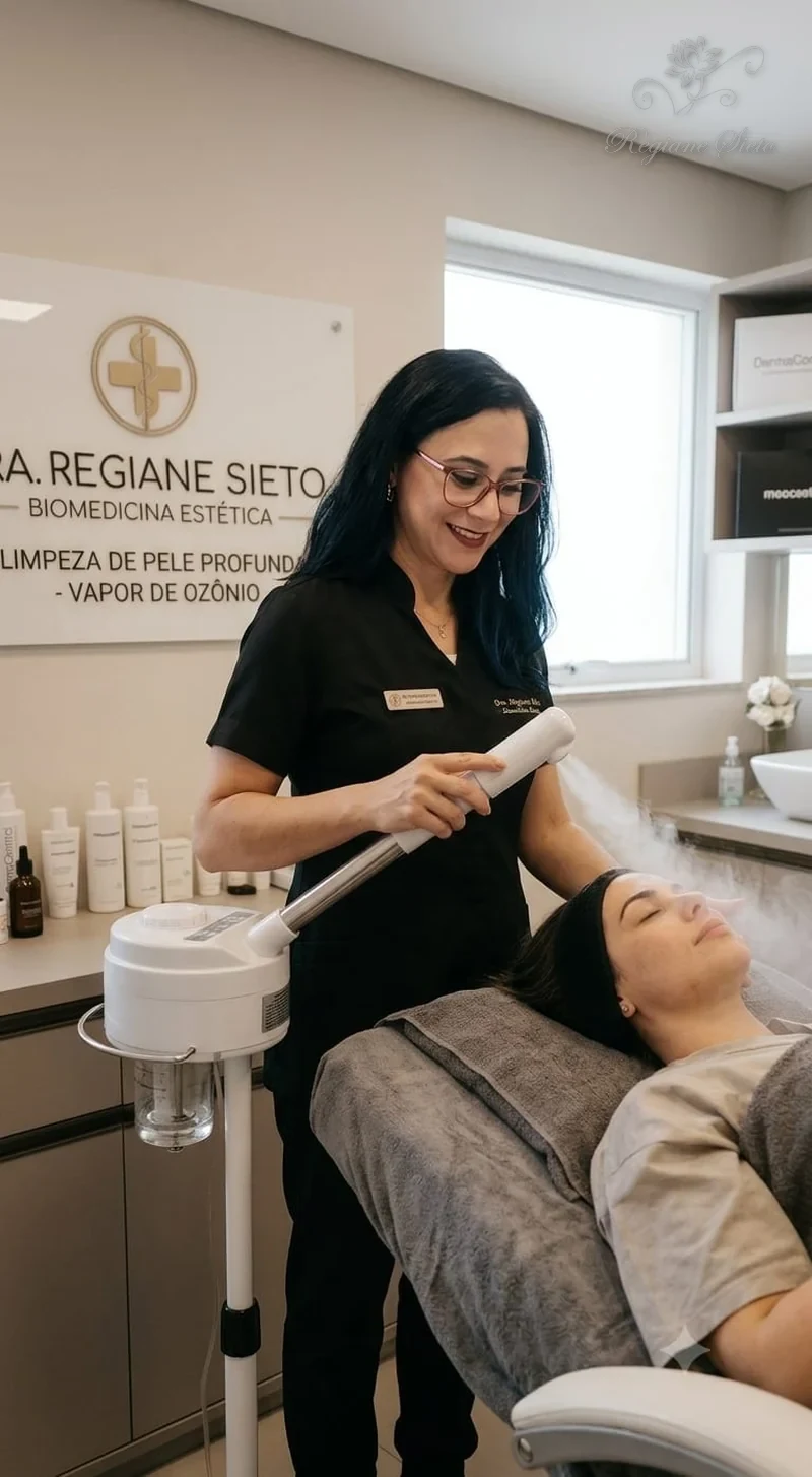 Dra. Regiane Sieto realizando Limpeza de Pele em Ribeirão Preto
